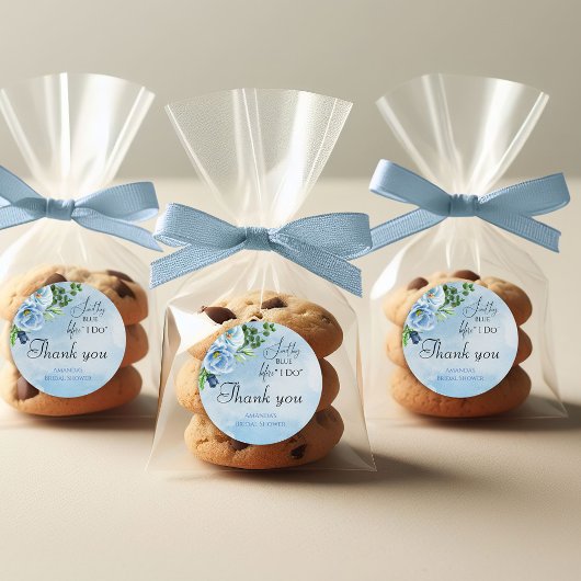 何エレガントか青いフローラブライダルシャワー ラウンドシール