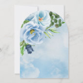 何エレガントか青いフローラブライダルシャワー 招待状 (裏面)