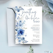 何エレガントか青いフローラブライダルシャワー 招待状