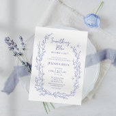何エレガントか青いフローラブライダルシャワー 招待状