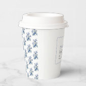 何エレガントか青いフローラブライダルシャワー 紙コップ (右)