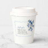 何エレガントか青いフローラブライダルシャワー 紙コップ (正面)