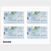 何エレガントか青いフローラブライダルシャワー 長方形シール (シート)