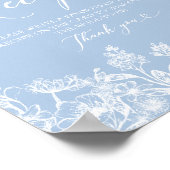 何エレガントか青いブライダルシャワーレシピカード ポスター (角)