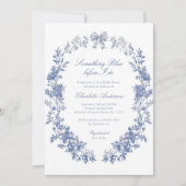 何エレガントか青いブライダルシャワー 招待状 (正面)