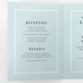 何エレガントか青い結婚もの 三つ折り招待状 (内部最初)
