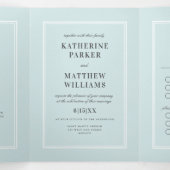 何エレガントか青い結婚もの 三つ折り招待状 (内部中)