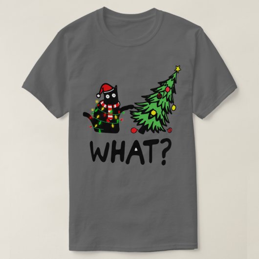 何キャットパインツリーノールクリスマス Tシャツ (デザイン正面)