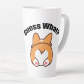 何コーギお尻ユーモア カフェラテマグ (右アングル)