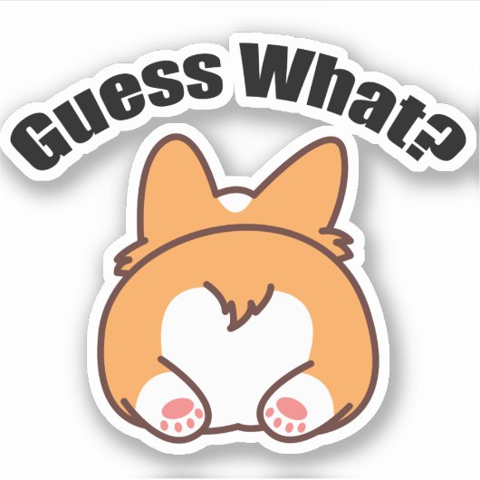 何コーギお尻ユーモア シール (正面)