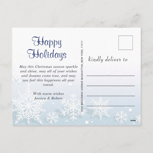 何シンプル年メリークリスマスグリーティングホリダ シーズンポストカード (裏面)