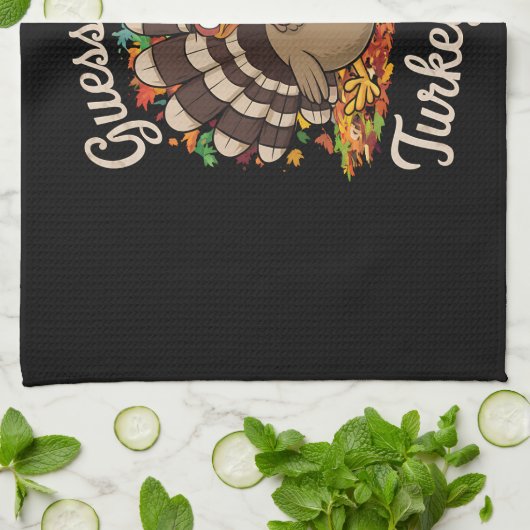 何ターキーお尻感謝祭おもしろい キッチンタオル (折り畳み)