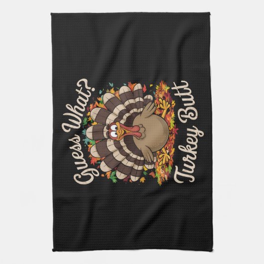 何ターキーお尻感謝祭おもしろい キッチンタオル (縦)