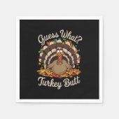 何ターキーお尻感謝祭おもしろい スタンダードカクテルナプキン (正面)