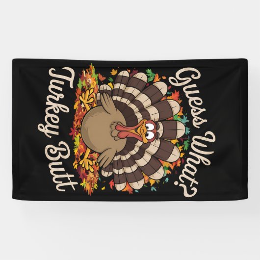 何ターキーお尻感謝祭おもしろい 横断幕 (横)