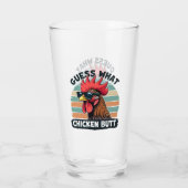 何チキンお尻おもしろいレトロ タンブラーグラス (裏面)