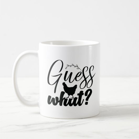 何チキンお尻おもしろい幸せ コーヒーマグカップ (左)