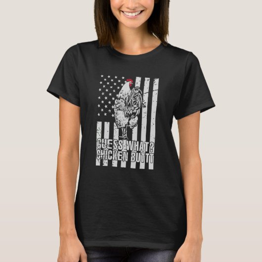 何チキンお尻チキンジョークレトロビンタグ Tシャツ (正面)