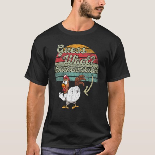 何チキンお尻チキンジョークレトロビンタグ Tシャツ (正面)