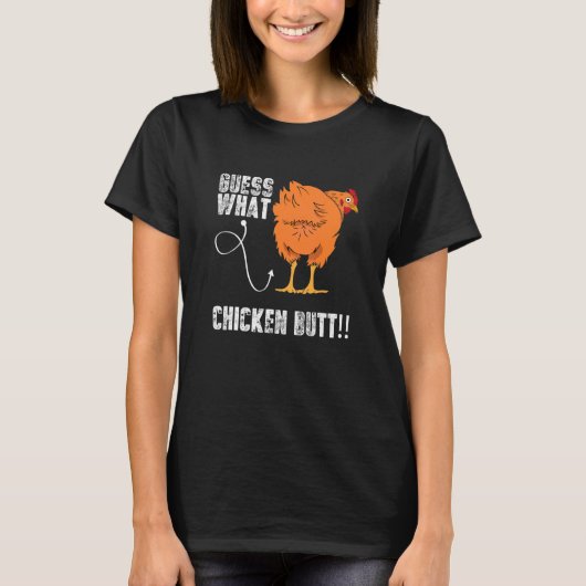 何チキンお尻チキン皮肉ミーム Tシャツ (正面)