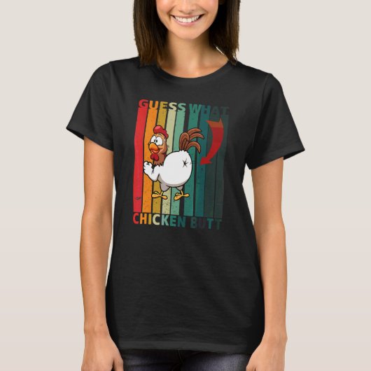何チキンお尻レトロジョーク Tシャツ (正面)