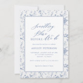 何ビクトリアンか青い我々はウェディングシャワー 招待状 (正面)