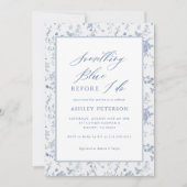 何ビクトリアンか青い私はブライダルシャワー 招待状 (正面)
