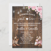 何ファンシーもピンクカジュアルバ結婚ン 招待状 (正面)