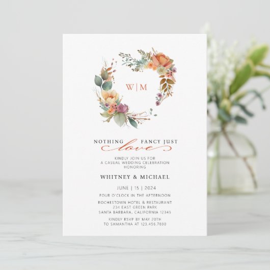 何ファンシーもモノグラムを愛してカジュアルい結婚ない 招待状 (スタンド正面)