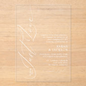 何ファンシーも好きじゃないモダンミニマ結婚リスト アクリル招待状 (正面)