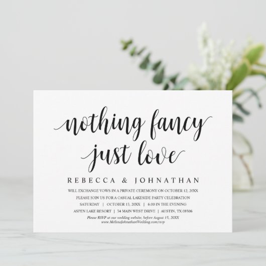 何ファンシーも好きじゃない結婚の駆け落ちディナー 招待状 (スタンド正面)