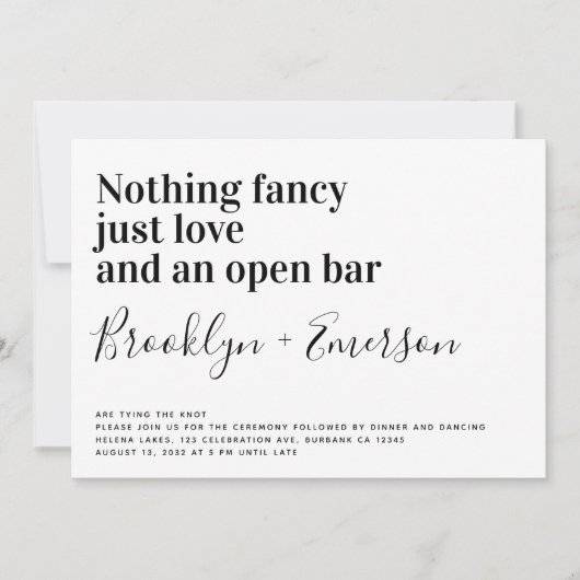 何ファンシーも愛しおもしろいた詳細結婚 招待状 (正面)