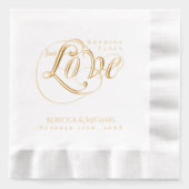 何ファンシーも愛しパーソナライズされた結婚ない 箔ナプキン (正面)