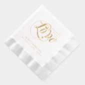 何ファンシーも愛しパーソナライズされた結婚ない 箔ナプキン (右)