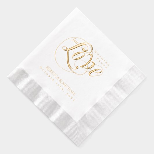 何ファンシーも愛しパーソナライズされた結婚ない 箔ナプキン (右)