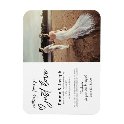 "何ファンシーも愛しモダンない"，ミニマル写真 マグネット (縦)