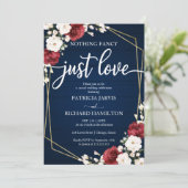 何ファンシーも愛し結婚てBurgundy幾何学的 招待状 (スタンド正面)