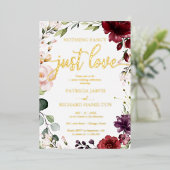 何ファンシーも愛し結婚ないフローラ 箔招待状 (立ち正面)