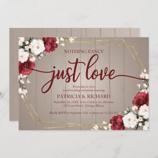 何ファンシーも愛し結婚ない幾何素朴 招待状 (正面/裏面)