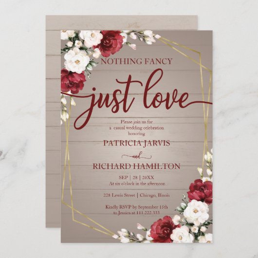 何ファンシーも愛し結婚ない幾何素朴 招待状 (正面/裏面)