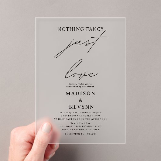 何ファンシーも愛し結婚ない アクリル招待状 (インサイチュ (ポータブル))