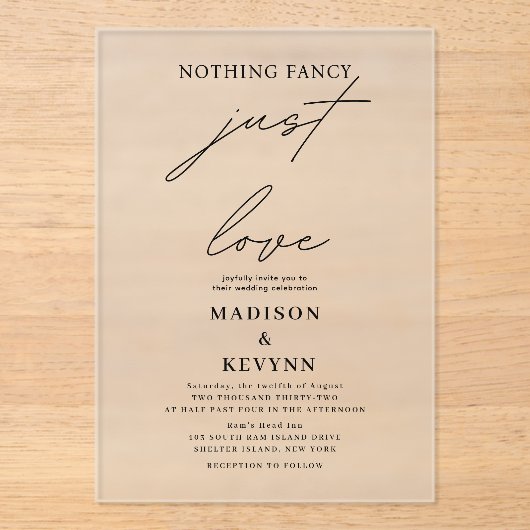 何ファンシーも愛し結婚ない アクリル招待状 (正面)