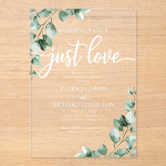 何ファンシーも愛し結婚ない アクリル招待状 (正面)