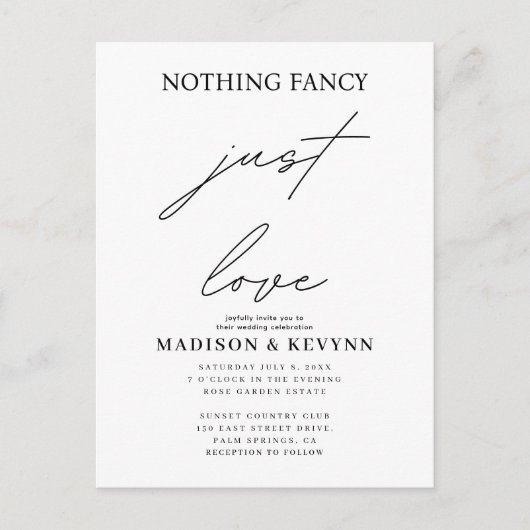 何ファンシーも愛し結婚ない インビテーションポストカード (正面)