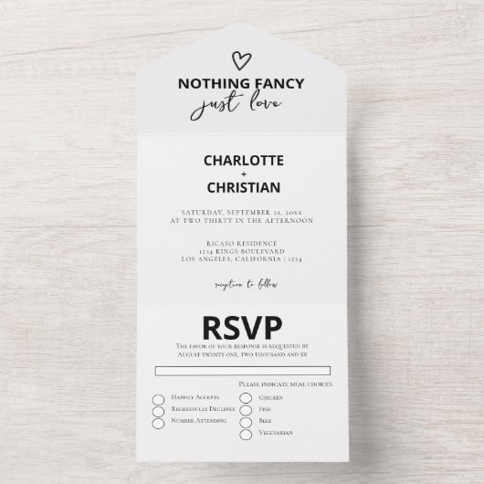 何ファンシーも愛し結婚ない オールインワン招待状 (内側)