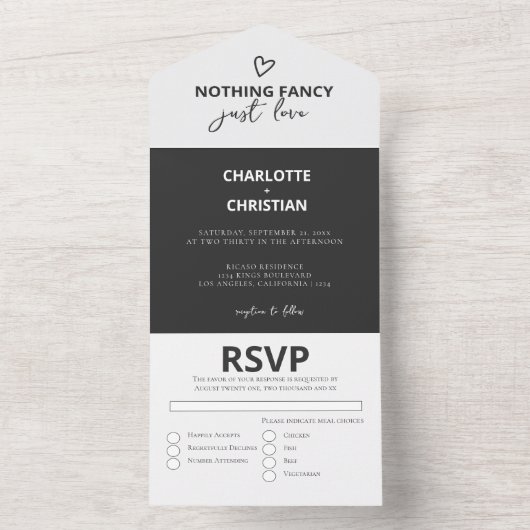 何ファンシーも愛し結婚ない オールインワン招待状 (内側)