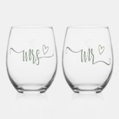 何ファンシーも愛し結婚ない ステムなしワイングラス (正面)