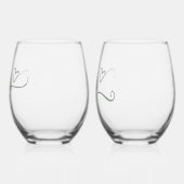 何ファンシーも愛し結婚ない ステムなしワイングラス (左)