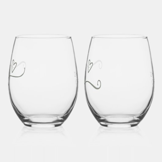 何ファンシーも愛し結婚ない ステムなしワイングラス (左)
