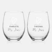 何ファンシーも愛し結婚ない ステムなしワイングラス (裏面)